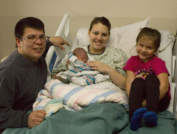 First baby of the year born at Ludington hospital.