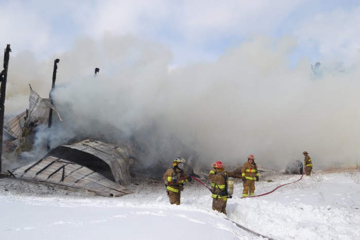Hay barn destroyed in fire