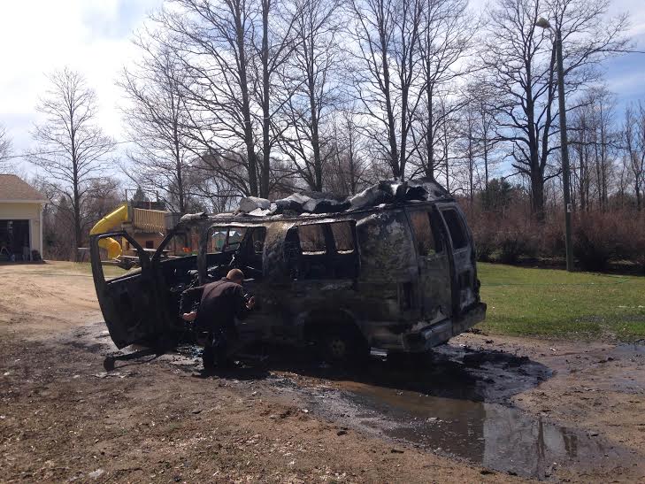 Man severely burned in suicidal van fire dies, was scheduled in court today.